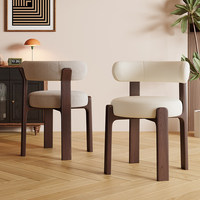 Chaise de salle à manger en bois de frêne de style nordique avec revêtement en cuir PU épaissi, design de dossier antique minimaliste italien pour la maison et les petits hôtels