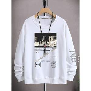 Sweat-shirt personnalisé en coton pour homme, col rond, manches longues, épaules tombantes, pull respirant en maille - Product Image 5