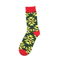 Chaussettes de sport en coton colorées et amusantes pour hommes, chaussettes fantaisie géométriques unisexes personnalisées pour femmes – Grande Vente