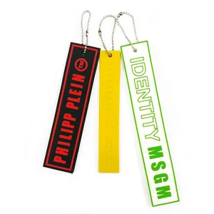 उच्च गुणवत्ता वाले सॉफ्ट पीवीसी टैग कस्टम लोगो रबर टैग सिलिकॉन परिधान हैंगटैग मेटल बॉल चेन सिलिकॉन टैग के साथ