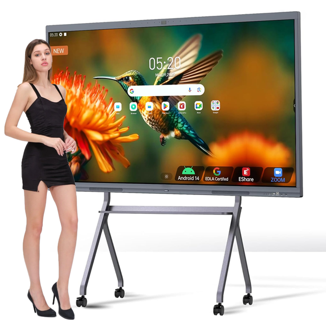 Interactive Smart Board TV LCD Display 4K Resolution Dual OS 20-Point Touch (Pen/Finger) 65/75/86/98 Inch Classroom Office Use