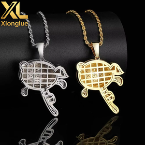 Hop Cartoon Flying Girls Pendant Brand Copper Inset Natural Zircon Unisex 18K Gold Plated 18inches Necklace Wholesale - Product Image 5
