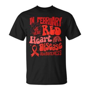 Nel febbraio indossa la nostra t-shirt rossa per la sensibilizzazione sulle malattie cardiache con nastro rosso, un articolo promozionale elegante. - Product Image 1