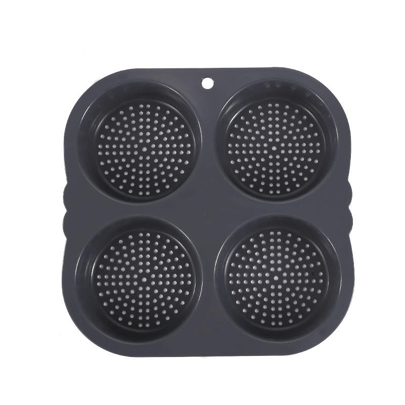 Noir - moule à hamburger à quatre trous