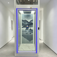 Ascenseur hydraulique silencieux et contemporain sans engrenages, cabine en acier, structure compacte durable en PVC pour appartement et villa