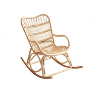 Fauteuil à bascule inclinable en rotin naturel tissé pour salon et balcon, été, Boconcept Indonésie