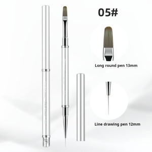 Professional Nail Art Factory Wholesale Customized Double-headed Nail Art <b>Brush</b> Construction Pen <b>Round</b> Head <b>Brush</b> High Quality - Product Image 5
