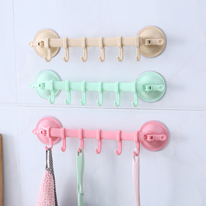 Six-piece suction cup <b>hooks</b>, no drilling required, bathroom door <b>towel</b> rack, coat <b>hooks</b>, manufacturer wholesale, multi-purpose - Product Image 1