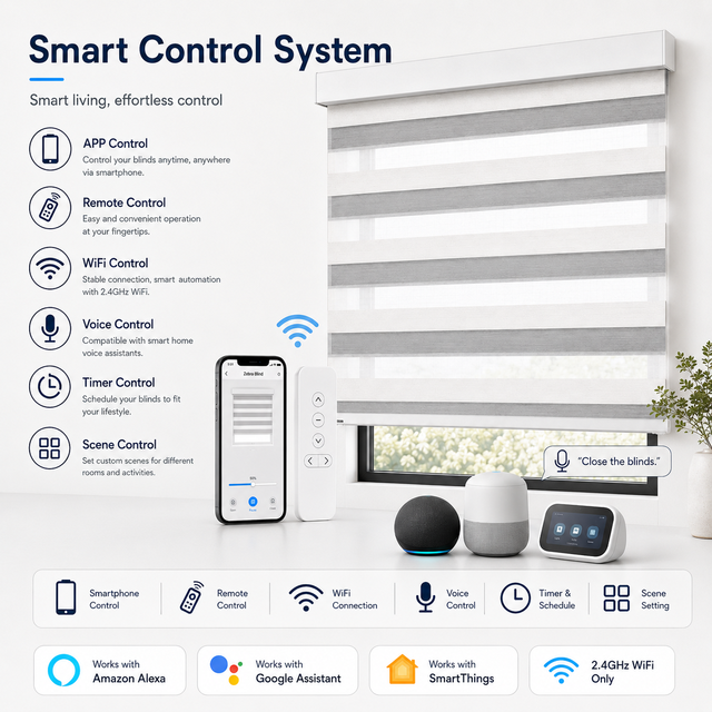 Smart Remote Smart Zebra Blinds Zebra Motorized Blinds Zebra Blinds for Windows Electric Day Night Window Coverings