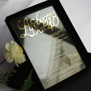 Laser cut Vàng rõ ràng Acrylic tiệc sinh nhật Thiệp mời thiết kế với hardboard hộp nhung - Product Image 3