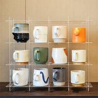 Support de rangement pour gobelets en plastique, sans perçage, pour verres à eau, tasses à thé, mugs à café, mugs de voyage, étagère de présentation pour tasses