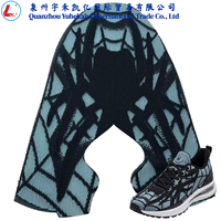 Empeigne de chaussure en polyester tricoté jacquard à motif toile d'araignée YUHE, emboutissage à chaud TPU bicolore sans couture pour baskets