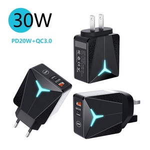 A Mazon US/EU/UK 30W <span class=keywords><strong>Cargador</strong></span> rápido QC 3,0 <span class=keywords><strong>Cargador</strong></span> rápido de pared USB <span class=keywords><strong>Tipo</strong></span> C PD 20W Carga rápida para Iphone/<span class=keywords><strong>Huawei</strong></span> Xiaomi/android - Product Image 1