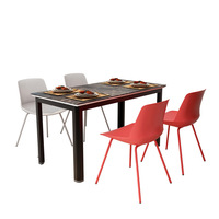 Ensemble de tables et de chaises de restaurant commercial de luxe léger, ensemble de table et de chaises de salle à manger en métal pour café, restaurant