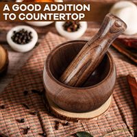 Outil unique de cuisine bol de broyeur en bois ensemble de mortier et de pilon en bois pour guacamole, salsa, broyeur d'herbes et pilule