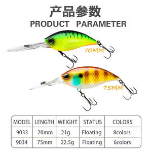 Esche da Pesca All'Ingrosso 70mm 75mm Crankbait <span class=keywords><strong>per</strong></span> Immersione Profonda Esca Galleggiante Pesca Esca <span class=keywords><strong>per</strong></span> <span class=keywords><strong>Spigola</strong></span> Marina Esca Artificiale Rigida Cb033 - Product Image 2