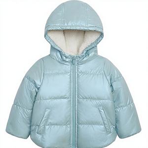 <span class=keywords><strong>Manteau</strong></span> d'<span class=keywords><strong>hiver</strong></span> pour bébé fille, veste matelassée unie avec capuche doublée en sherpa - Product Image 1
