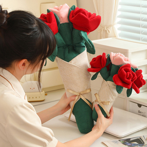 Ramo de rosas de amor, regalo romántico para el Día de San Valentín, rosas de peluche para novia, juguete de peluche - Product Image 5