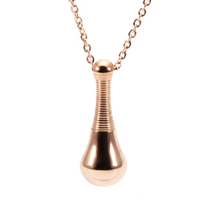 Collier pendentif goutte d'eau 32 mm, design flacon de parfum, acier inoxydable, or, or rose, acier noir, bijoux de mode pour usage quotidien - Product Image 2