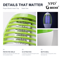 Piège à insectes UV électrique GECKO YPD LITIAN, anti-insectes portable, facile à nettoyer, pour la maison, la chambre à coucher