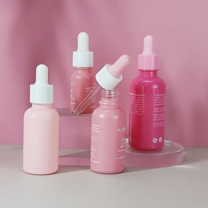 1oz 2oz 4oz 15 30 60 Transparent Matte pink Cosmetics <b>Empty</b> Essential Oil Face Serum Glass Dropper <b>Bottles</b> With Dropper Lid - Product Image 4