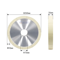 Meules diamantées à liant vitrifié 6A2 1A1, grain 125, concentration 150, pour outils en carbure et optique, inserts PCBN, PCD et CBN