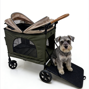 Carrello Pieghevole JXB a 4 Ruote in Oxford per Animali Domestici, Grande Capacità per Cani, Gatti e Piccoli Animali - Carico Massimo 20KG per Viaggi all'Aperto - Product Image 1