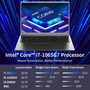 Ordinateurs portables Win 11 de 15.6 pouces avec livraison en 48 heures, i7-1065G7 Core i7 de 3.9GHz, 16 Go de RAM, 512 Go de ROM, ordinateur de jeu vidéo