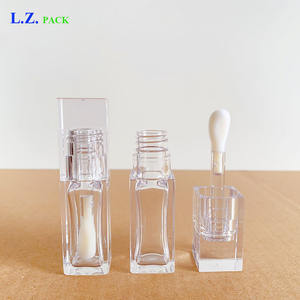 Tubos <span class=keywords><strong>de</strong></span> Brillo Labial Cuadrados Transparentes <span class=keywords><strong>de</strong></span> 6ml, 8ml y 10ml con Pincel Grande, <span class=keywords><strong>Precio</strong></span> <span class=keywords><strong>de</strong></span> Promoción LZ Pack, Etiqueta Privada, Envases Únicos para Brillo Labial - Product Image 4