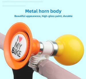 <span class=keywords><strong>Klaxon</strong></span> d'air pour vélo d'enfant, sonnette puissante à pression pour draisienne, scooter, voiturette de bébé, motif dessin animé I LOVE MY BIKE, pour rénovation/amélioration. - Product Image 6