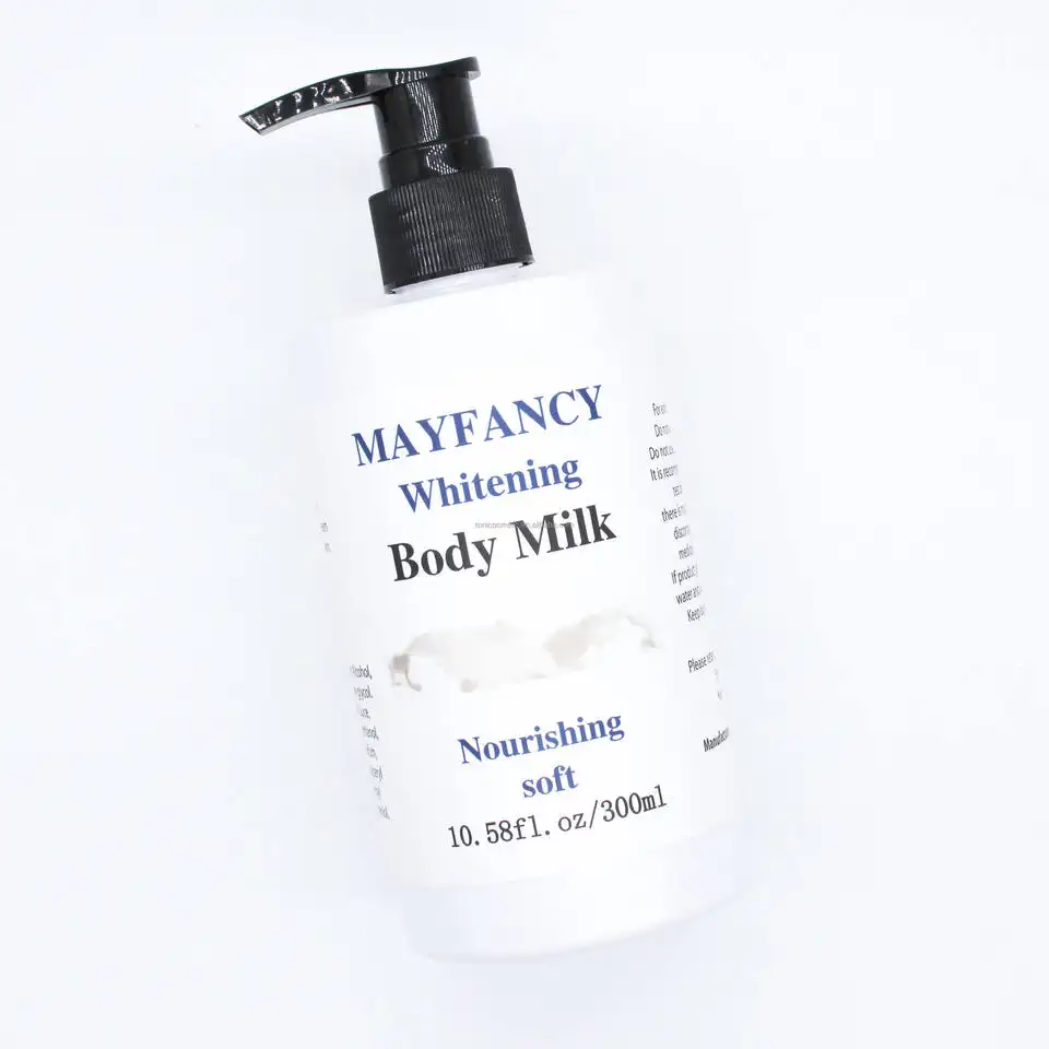 manufacturer low MOQ private label milk nourishing whitening organic body cream moisturizer daily use