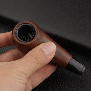 Pipa Minimalista in Legno Laccato Sanda, Filtro Portatile Opaco, Pipa Dritta Artigianale per Tabacco Secco, Accessori Classici per Fumatori - Product Image 1