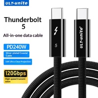 Câble de données ULT-unite Thunderbolt 5 120 Gbit/s, prend en charge PD240W 8K USB4, extension pour ordinateur portable, connexion en une seule ligne, blindage double couche