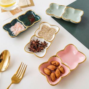 Plato para Salsas de Cerámica Esmaltada de Estilo Japonés Premium con 2/3 Compartimentos - <span class=keywords><strong>Rectangular</strong></span>, Apto para Alimentos, para Hoteles y Restaurantes - Product Image 2