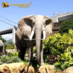 My Dino-parque temático D58, fibra de vidrio, tamaño real, animales de resina, elefante