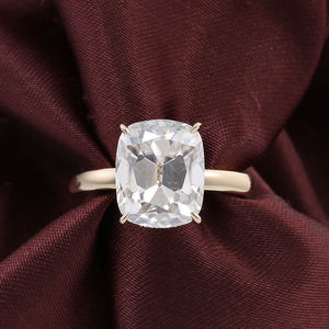 Anillo de boda para mujer, sortija larga, oro amarillo de 14 quilates, 14k, piedra preciosa, 9x11mm - Product Image 6