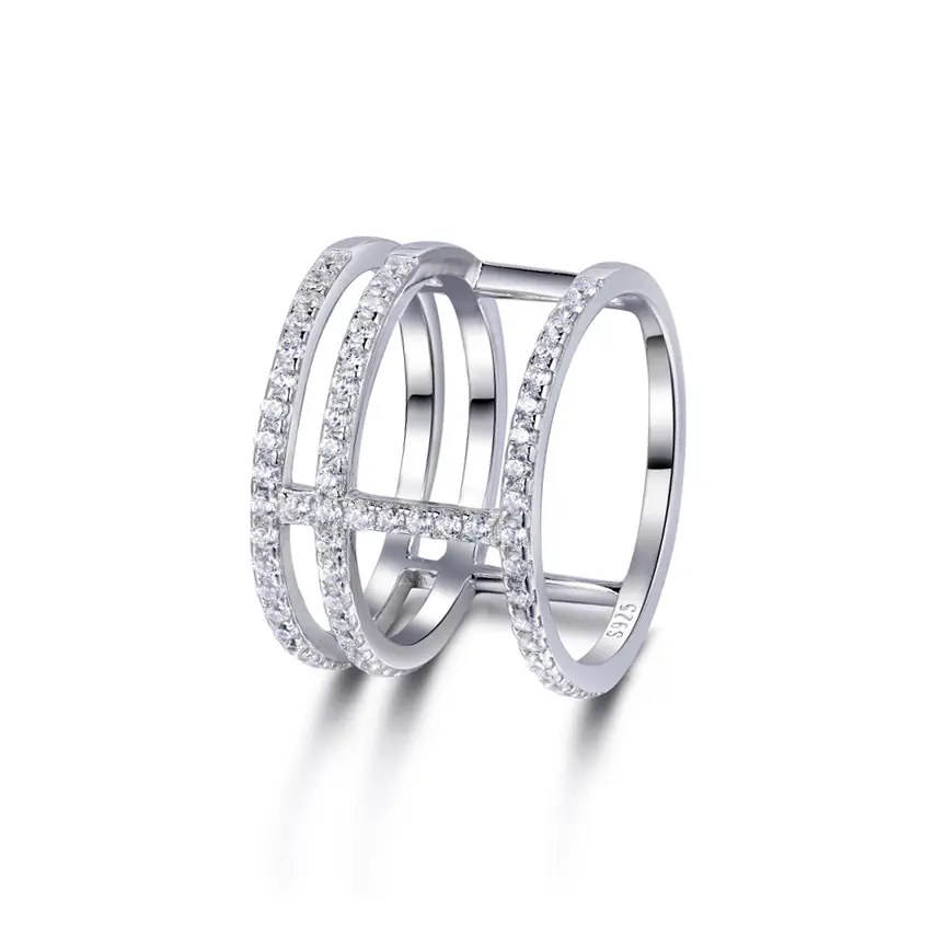 Petite chaîne à trois couches en or pour femmes, bijou en zircon cubique de haute qualité AAAAA 9ct, anneau en or 10K