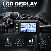 Vélo électrique puissant 350W 36V 8Ah avec cadre en alliage d'aluminium, pneus larges de 26 pouces, frein à disque, VTT tout-terrain pour adultes avec écran LCD