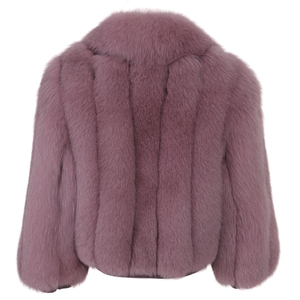 Giacca in Vera Pelliccia Spessa, Calda e Morbida, Lussuosa, con Collo Svolgibile, Logo Personalizzato, Invernale, da Donna, in Vera Pelliccia di Volpe, Casual, Streetwear, <span class=keywords><strong>Tutto</strong></span> in Pelliccia - Product Image 2