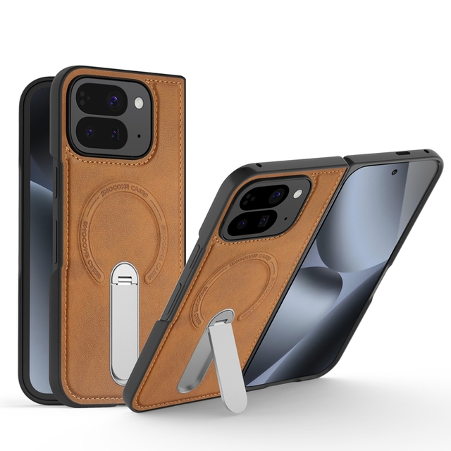 Business PU Leather With Magnetic Mobile Phone Case With Bracket Stand Holder Protective Cover Case for Google Pixel 10 Pro Fold