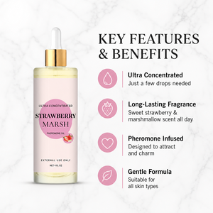 Strawberry Marsh Perfume Oil Pheromone Body Oil Unisex Fragrance Essence Precision <b>Dropper</b> <b>Glass</b> <b>Bottle</b> 30 ml - Product Image 1