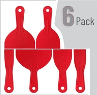Couteau à mastic, paquet de 6, grattoir à peinture en plastique, grattoir en plastique, couteau à mastic en plastique, ensemble de couteaux à mastic