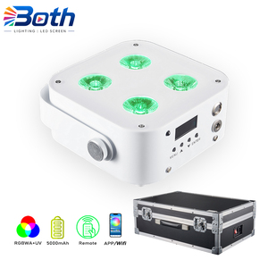 IR4 Battery Wireless DMX Uplight 4X12W RGBWA UV 6IN1 Mini Stage Par Light for Wedding DJ Party - Product Image 1