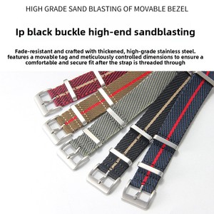 Bracelet de montre en nylon tissé jacquard impeccable compatible avec les modèles Omega Seamaster 300 & Speedmaster Moonwatch/No Time Die, bracelet de 20/22 mm - Product Image 5