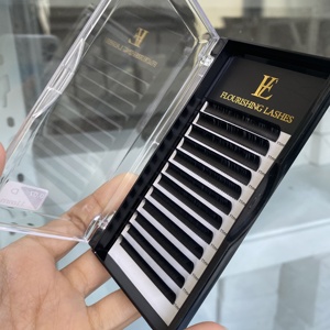 Rambut sintetis bahan PBT Matte hitam Volume ekstensi bulu mata 7-15mm Vegan kasmir lembut kipas mudah Volume Rusia bulu mata - Product Image 5