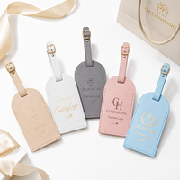 Étiquette de bagage en cuir PU avec logo personnalisé, étiquette d'identification de valise personnalisée pour les voyages, les affaires, les cadeaux promotionnels d'entreprise