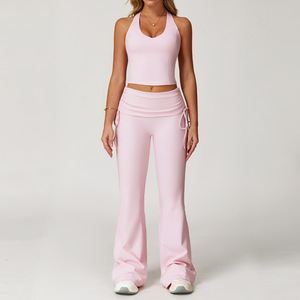 Ensemble de yoga confortable et léger, dos nageur, taille haute pliée, tenue de fitness, ensemble de sport pour femmes, ensemble de course à pied - Product Image 5
