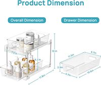 Organisateur de rangement en plastique coulissant pour sous-évier de salle de bain, tiroirs coulissants, rangement polyvalent à visibilité claire