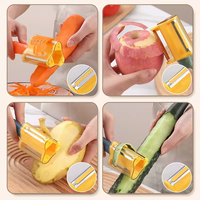 Nouvel arrivage Éplucheur de légumes de cuisine 3 en 1 Trancheuse de légumes en acier inoxydable Cutter Fruit Couteau à pommes de terre Outil d'épluchage