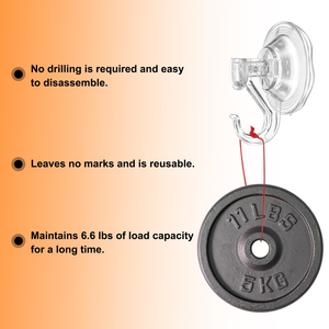 Wholesale Home <b>Wall</b> Finishing Storage Double-sided Adhesive Hooks Hanger <b>Sticker</b> Coat Hook Transparent Clothing PVC Plastic 42g - Product Image 3